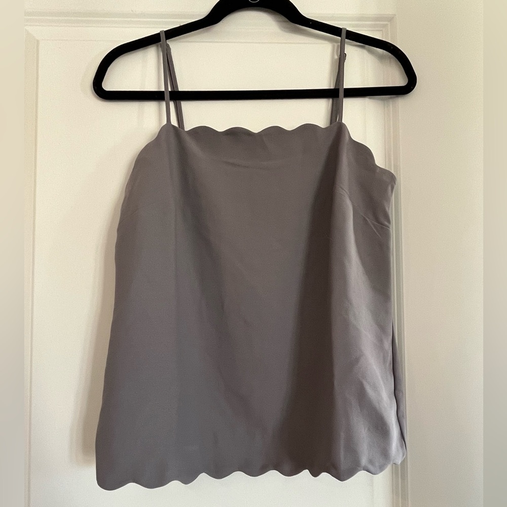 Gray Scalloped Blouse